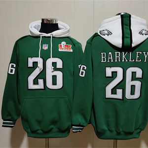 Camisetas de Fútbol Americano de EE. UU. 26 Saquon Barkley 1 Jalen Hurts 33 DeJean 11 Brown 62 Kelce 6 <span class=keywords><strong>Smith</strong></span> Camiseta Cosida con Capucha Verde <span class=keywords><strong>Kelly</strong></span> - Product Image 3