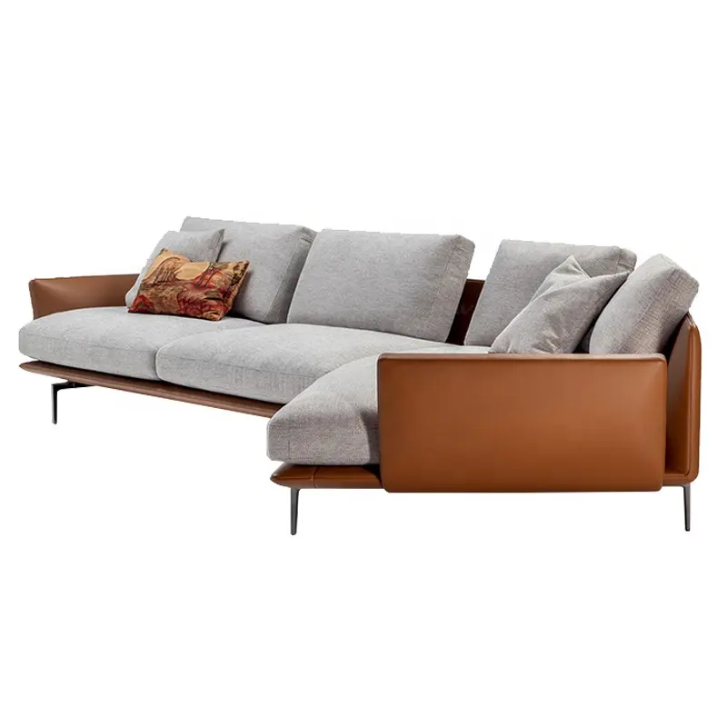 Luz luxo moderno Nordic tecido sofá combinação criativa sala 45 arco chanfar mobiliário de forma especial