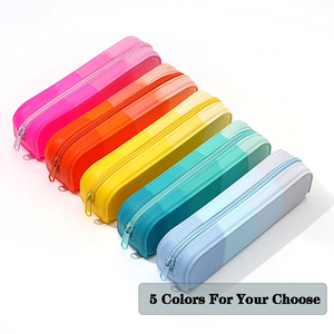 Étui à crayons en silicone AMZ, pochette multifonctionnelle, couleur dégradée, imperméable, léger, portable, avec fermeture éclair, organiseur de crayons - Product Image 6