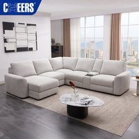 MANWAH CHEERS Juego de Sofás Seccionales Modulares de 5 Plazas con Chaise Longue y Sofá Cama Eléctrico Reclinable para Muebles de Sala de Estar