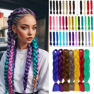 LEILONG Cabello Sintético de 165g de Alta Demanda, Trama Única, Trenza Jumbo, Cabello para Trenzar en Caja, Textura Yaki, <span class=keywords><strong>Extensiones</strong></span> de Cabello de Alta Calidad - Product Image 5