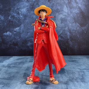 Nuovissimo cartone animato Anime Cool un pezzo nero rosso mantello Luffy Action figure di alta qualità PVC scrivania decorazione all'ingrosso regalo personalizzato - Product Image 3