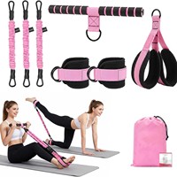 Conjunto de Bandas de Resistencia Multifuncionales con Pedal, Equipo de Entrenamiento Abdominal, Correas para Tobillos para Ejercicios de Cuerpo Completo en Casa o Gimnasio