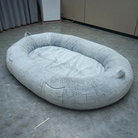 Cama para Perros y Gatos Grandes, Plegable, de Felpa, Ecológica, de Espuma, Sofá para Mascotas, Interior, Acogedor, con Funda Extraíble y Lavable