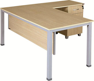 Escritorio de Oficina en Forma de L con Patas Metálicas Ilgaz Blanco, en Oferta, para Exportación al por Mayor, para Uso Comercial en Oficinas - Product Image 3