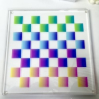 Échiquier en acrylique personnalisé, dégradé de couleurs, haute transparence, verre organique épaissi, jouet de puzzle pour enfants