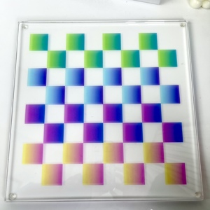 Scacchiera Personalizzata <span class=keywords><strong>in</strong></span> Acrilico Sfumato Colorato, Alta Trasparenza, <span class=keywords><strong>Vetro</strong></span> Organico Ispessito, Gioco Puzzle per Bambini - Product Image 4