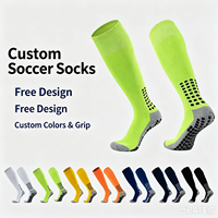 Chaussettes de sport pour hommes, longues et épaisses, de haute qualité, multicolores, antidérapantes, avec fond en tissu éponge, pour le football