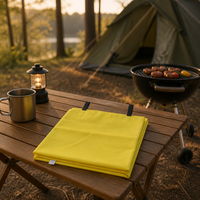 Couverture anti-feu portable jaune 1M*1M pour le camping et la maison, protection d'urgence contre les incendies domestiques, la cuisine et les feux de camp