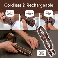 Brosse électrique rechargeable pour gril en acier inoxydable, outil de nettoyage pour barbecue sans poils de qualité alimentaire pour la viande et la volaille