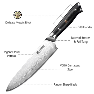 Ensemble de couteaux de <span class=keywords><strong>cuisine</strong></span> personnalisés Couteau de <span class=keywords><strong>cuisine</strong></span> japonais de luxe en Damas Couteau de chef en acier à haute teneur en carbone Ultility VG10 - Product Image 5
