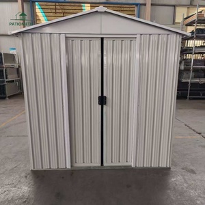 Caseta de Almacenamiento Metálica para Exteriores de 6x5 pies con Puerta Corredera y Placa Transparente, Caseta de Jardín de Acero Resistente a la Intemperie, Impermeable, para Herramientas - Product Image 2
