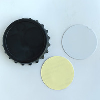 Vente en gros de produits par sublimation, ouvre-bouteille magnétique en plastique en forme de bouchon personnalisé blanc vierge