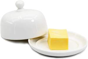 Petite soucoupe à beurre en céramique avec couvercle, plat à <span class=keywords><strong>fromage</strong></span> en porcelaine blanche avec poignée, service <span class=keywords><strong>individuel</strong></span>, petit <span class=keywords><strong>plateau</strong></span> à beurre - Product Image 2