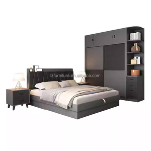 Muebles de Dormitorio Personalizables OEM, Conjuntos Completos de Habitación Económicos con Cama de Madera, Mesita de Noche, Armario y Tocador para Apartamentos - Product Image 3
