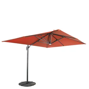 HONGGUAN Factory BIG Square Roma ombrello ombrelloni da esterno con Base parasole ombrellone a sbalzo ombrello con luce a led