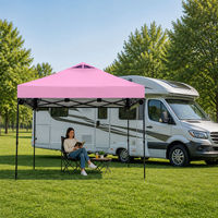 Tente Pop-Up 3,6 x 3,6 m avec parois latérales en maille, structure en acier, portes zippées, abri d'ombrage pour camping et événements en extérieur