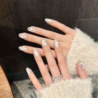 Uñas Postizas de Diseño al por Mayor, Marca Privada, 10 Piezas, Uñas Acrílicas Gruesas de Alta Calidad, Hechas a Mano, Largas, de Gel, Cuadradas, Almendradas