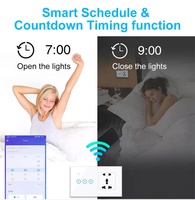 Enchufe inteligente de pared con WiFi, enchufe Universal con 2 entradas y control remoto para automatización del hogar