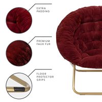 Vente en gros Nouveau design Soucoupe pliable pour chambre à coucher Cadre en métal pliable Plat pelucheux Maison Salon Dortoir Lune Camping Chaise de loisirs