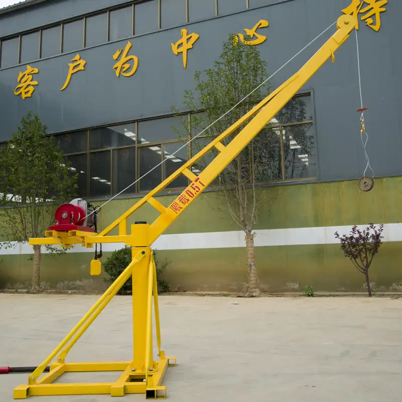 Crane Lifting China Manufacturer Outdoor 360 Degree Portable Mini Crane 1000kg Lifting Shop Floor Crane Lifting Mini Crane 1 Ton