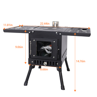 Poêle à bois en acier au carbone en gros, prix d'usine, poêle pliable portable avec cheminée, poêle de camping professionnel multifonctionnel