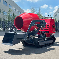 Mini camion malaxeur à béton et pompe VOLNOS, malaxeur à béton mobile avec attache pour chargeur compact pour les projets de construction