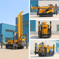 Machine de forage de puits d'eau, profondeur 700m, diamètre 400mm, sur chenilles, pneumatique, haute efficacité, moteur diesel, pompe, capacité de levage 30T