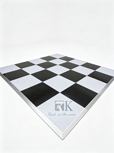 <b>White</b> and Black Dance Floor Panel with Aluminum edge for Wedding Decoration Minimalist Style - Product Image 1