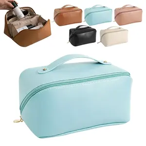 Qetesh अच्छी गुणवत्ता के डिजाइन मेकअप बैग पु कॉस्मेटिक बैग बड़ा मेकअप पाउच भंडारण बैग कॉस्मेटिक पाउच