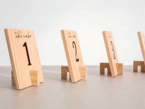 Piatti di alta qualità del ristorante per matrimoni caffè in legno con codici QR con Logo inciso su misura numero di testo QR Code Menu tabella - Product Image 5