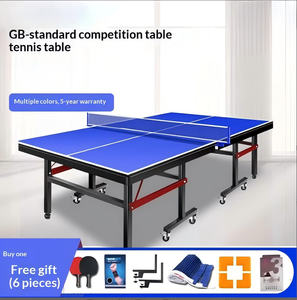 <span class=keywords><strong>Table</strong></span> <span class=keywords><strong>de</strong></span> ping-pong pliable et mobile pour l'intérieur, taille standard, avec roulettes, pour la maison, la salle <span class=keywords><strong>de</strong></span> sport, la compétition et l'entraînement - Product Image 4