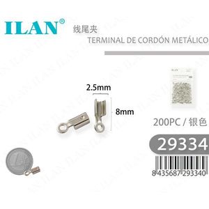 2,5 mm Argento 200 pezzi per terminali per cavi - Product Image 1