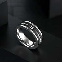 Vente en gros Nouvel arrivage personnalisé de bijoux en acier inoxydable design punk pour hommes, bagues noires de marques populaires