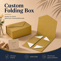 Boîtes cadeaux pliantes en carton rigide personnalisées en petite série, couleur au choix, pour vêtements, cosmétiques, électroniques, bougies, avec pelliculage mat et éponge