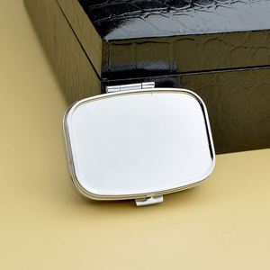 Portable <b>Mini</b> Metal Cosmetic Mirror and Pill Organizer Travel-friendly Aluminum Pill Box for Container - Product Image 6