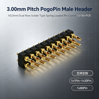 Connecteur à broches à ressort Denentech 3,00 mm, pas de 3,00 mm, double rangée, type à souder, pour PCB
