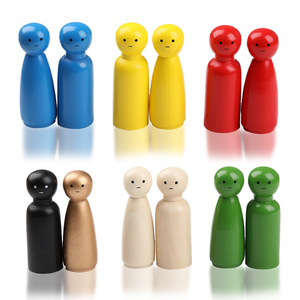 Figuras de madera, 28 piezas, coloridas, pintadas, con cabeza redonda, juguetes artesanales DIY para niños, proyectos de arte - Product Image 1