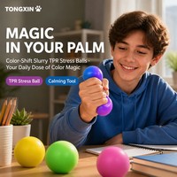 TONGXIN Balle anti-stress en TPR à changement de couleur personnalisé, à remontée lente, jouet magique qui change de couleur, cadeau de bureau anti-stress, vente en gros OEM