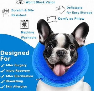 Kalung Donat Pelindung untuk Anjing, Anti Gigit, Anti Cakar, Penutup Rehabilitasi Kesehatan, Kalung Tiup untuk Kucing dan Anjing - Product Image 1