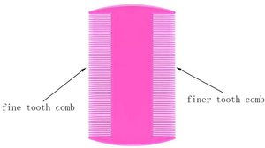 Peignes à dents fines double face avec dents en plastique Peigne à poux et lentes pour le traitement des poux <span class=keywords><strong>de</strong></span> tête - Product Image 6