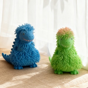 Nouveau jouet anti-stress transfrontalier en TPR, dinosaure de dessin animé à poils longs et paillettes, jouet créatif en caoutchouc souple pour jeunes (7-14 ans) - Product Image 4