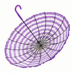 Sombrilla de Pagoda con Estructura de Acero y Encaje, Mango Largo Recto, Parasol de Lujo para Bodas, Fotografía, Fiestas al Aire Libre, Decoración de Jardín - Product Image 4