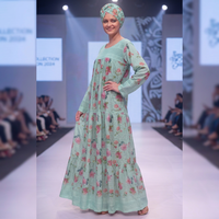 Robe longue africaine pour femme Africana Apparel, imprimé floral, en rayonne, coupe classique, manches longues, tenue ethnique d'été, dentelle de luxe, sur mesure