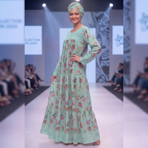 Africana Apparel Women African Floral Printed Rayon Maxi Dress Regular Fit Long Sleeve Summer Ethnic Gown Lace Luxury Custom - Product Image 6