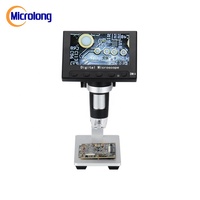 Pabrik Grosir Mikroskop Elektron Nirkabel MONOKULER Layar LCD 4.3 Inci Mikroskop Stereo Mikroskop Digital 720P 8 LED