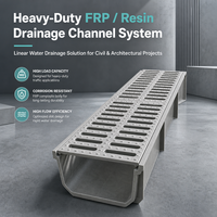 Caniveau de drainage en composite FRP à flux fluide, canal hydraulique en U, système de drainage des eaux pluviales pour garage de stationnement