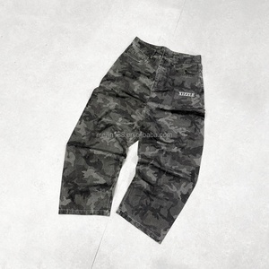 Factory Custom Denim <b>Jeans</b> Oversized Casual Streetwear Denim Fabric Pants Vintage Washed Camouflage Print Camo Pants - Product Image 1