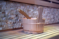 Sauna intérieur moderne de grande taille pour 4-6 personnes à vendre avec poêle à sauna électrique