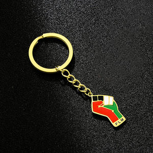 Porte-clés rétro or pendentif Palestine en acier titane hommes et femmes pendentif Couple accessoires breloque drapeau Palestine porte-clés - Product Image 1